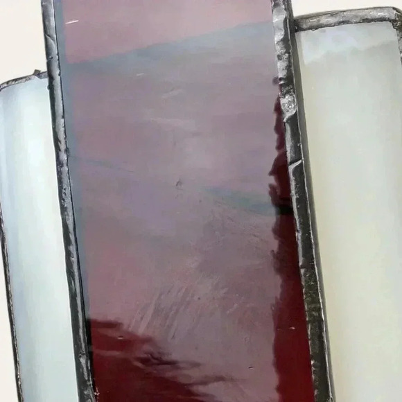 Vintage Handmade Art Deco Stained-Glass Pendant - Picture 3 of 5